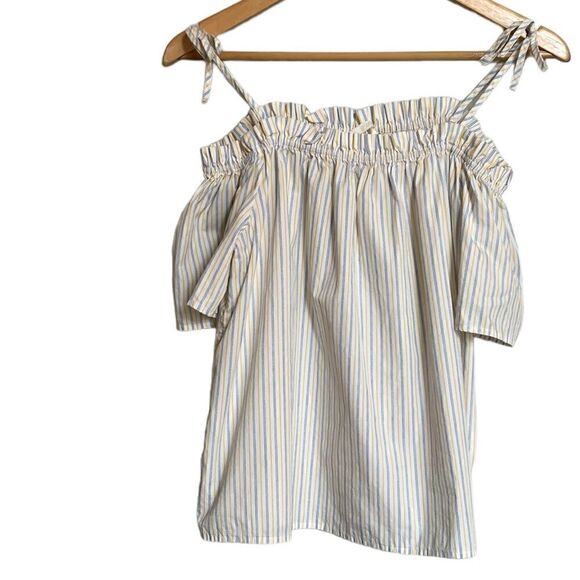 H&M Striped Short Sleeved Blouse Size 4 - Picture 1 of 5